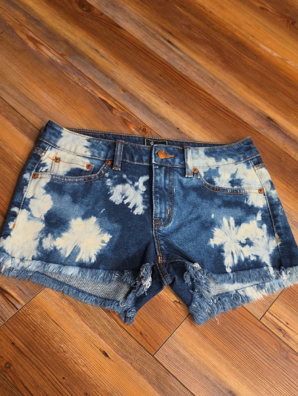 Rock Revival Women's Blue and White Tie-Dye Denim Shorts